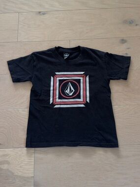 Volcom Black Kids boys crew neck short sleeve tshirt Graphic Tee size 5